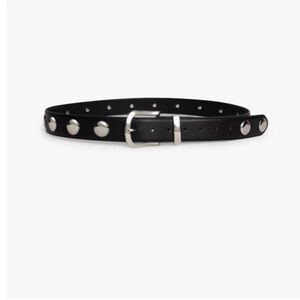 Lisa Says Gah Black Studded Belt with Silver Hardware